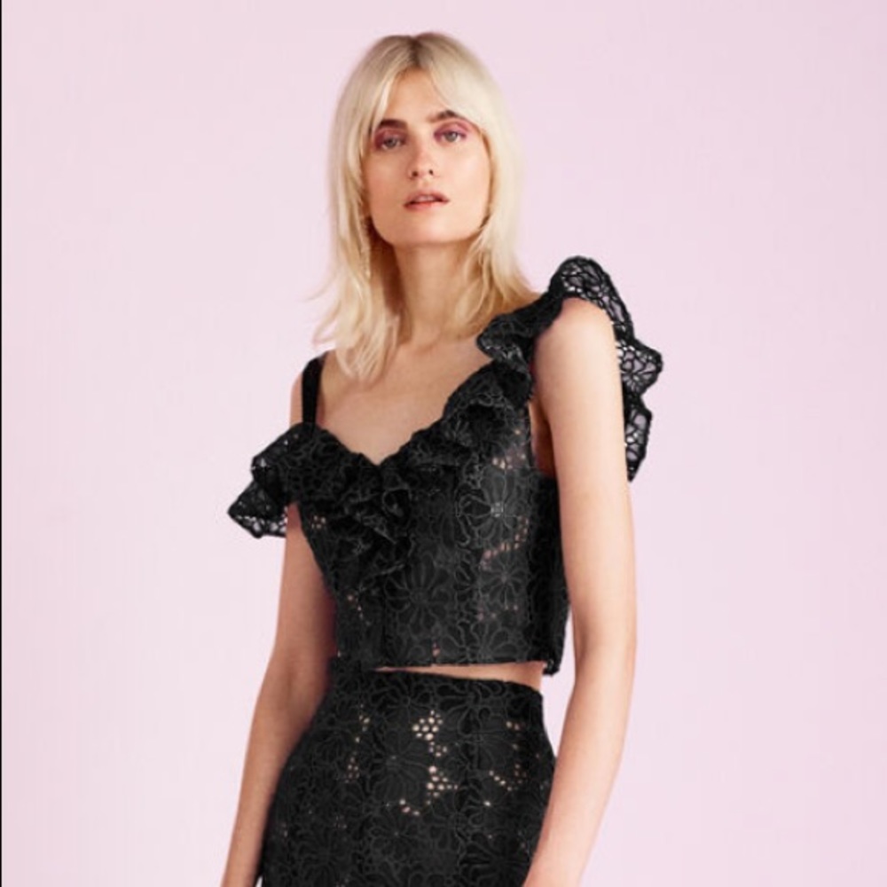 Rebecca Taylor Malorie Embroidered Crop Top